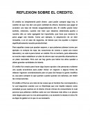 REFLEXION SOBRE EL CREDITO.