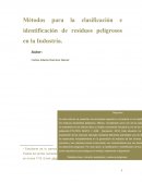 Métodos para la clasificación e identificación de residuos peligrosos en la Industria.