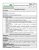 Perfil de puesto encargado de compras