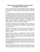 Propuesta para el aprendizaje de la lengua escrita