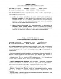 Ejercicio 3 y 4 Admin 1 ADMINISTRACIÓN GLOBAL, COMPARADA Y DE CALIDAD. Página 1