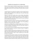 Desafíos de la educación en la modernidad