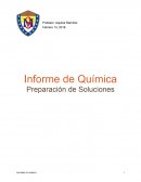 En este informe hablaremos de los cuatro experimentos realizados en la práctica de preparación de soluciones