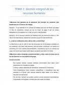 Gestión integral de los recursos humanos