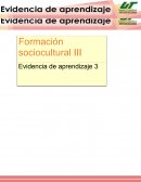 Formación sociocultural III Evidencia de aprendizaje 3