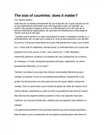 The size of the countries: does it matter?. Página 1