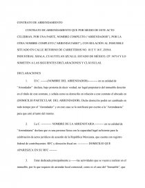 COMO SE DA EL CONTRATO DE ARRENDAMENTO. Página 1