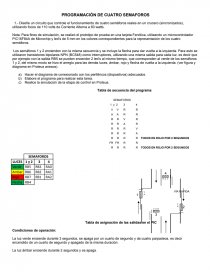 PROGRAMACIÓN DE CUATRO SEMAFOROS. Página 1