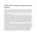 ¿Que vínculos afectivos se generan en la familia?
