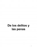 De los delitos y las penas, por capítulos