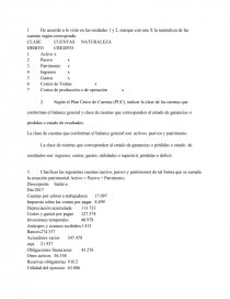 CLASE CUENTAS NATURALEZA DEBITO	CREDITO. Página 1