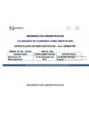 CALENDARIO DE EXAMENES COMPLEMENTACIÓN