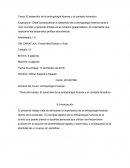 Forense Tema: El desarrollo de la antropología forense y el contexto formativo