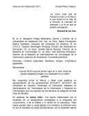 Discurso Docentes, invitados especiales, familiares, amigos, compañeros egresados.