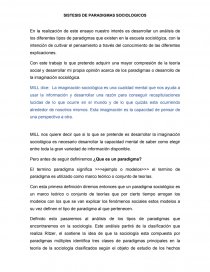 Sintesis SISTESIS DE PARADIGMAS SOCIOLOGICOS. Página 1