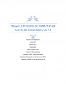 TERMO ENSAYE A TENSIÓN DE PROBETAS DE ACERO DE ESFUERZO GDO 42