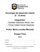 Cual es el Ensayo final psicológia del desarrollo infantil (0 - 12 años)