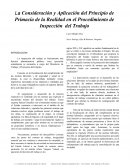 La Consideración y Aplicación del Principio de Primacía de la Realidad en el Procedimiento de Inspección del Trabajo