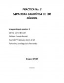 PRÁCTICA No. 2 CAPACIDAD CALORÍFICA DE LOS SÓLIDOS