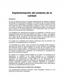 Implementación del sistema de la calidad