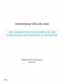 MBA ADMINISTRACION DE EMPRESAS CON ESPECIALIDAD EN DIRECCION DE PROYECTOS. Página 1