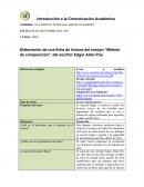 Elaboración de una ficha de lectura del ensayo “Método de composición”, del escritor Edgar Allan Po