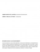 IMPLEMENTACION DEL PLAN DE MANTENIMIENTO