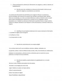 ¿Cómo transforman los sistemas de información a los negocios y cuáles su relación con la globalización?. Página 1