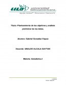 Planteamiento de los objetivos y análisis preliminar de los datos Estadística I