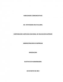 TRABAJO DE INVESTIGACION LAS HABILIDADES COMUNICATIVAS. Página 1