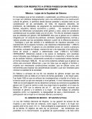 Mexico con respecto a otros paises en materia de equidad de genero