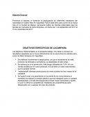 Campaña OBJETIVOS ESPECIFICOS DE LACAMPAÑA