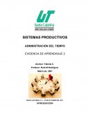 SISTEMAS PRODUCTIVOS ADMINISTRACIÓN DEL TIEMPO EVIDENCIA DE APRENDISAJE 2