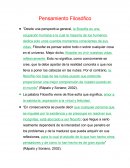 Pensamiento Filosofico. Filósofos más Representativos