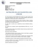 Nutrición en pacientes con cáncer
