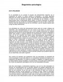Diagnóstico psicológico NOTA PRELIMINAR