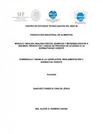 MODULO I REALIZA ANALISIS FISICOS, QUIMICOS Y MICROBIOLOGICOS A INSUMOS, PRODUCTOS Y AREAS DE PROCESO DE ACUERDO A LA NORMATIVIDAD VIGENTE. Página 1