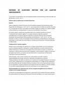 INFORME DE AUDITORÍA EMITIDO POR UN AUDITOR INDEPENDIENTE