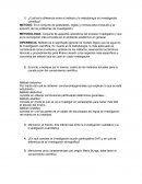 ¿Cuál es la diferencia entre el método y la metodología de investigación científica?