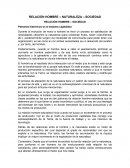 RELACIÓN HOMBRE – NATURALEZA – SOCIEDAD