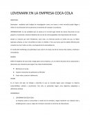LOVEMARK EN LA EMPRESA COCA COLA