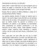 Defendiendo el derecho a la identidad