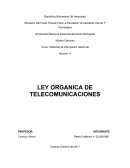 LEY ORGANICA DE TELECOMUNICACIONES