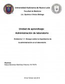 Evidencia 1.1: Ensayo sobre la importancia de la administración en el laboratorio