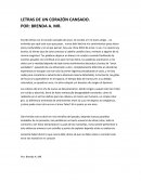 Letras de un corazón cansado, por Brenda A. MR.