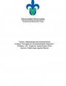 Teoría y Metodología del entrenamiento. Ensayo “Principios en el entrenamiento deportivo”