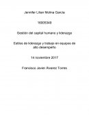 Gestión del capital humano y liderazgo Estilos de liderazgo y trabajo en equipos de alto desempeño