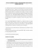 Acta de asamblea general extraordinaria para elegir el consejo directivo