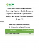 Reclutamiento de personal Integración de Capital Humano