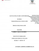 TRABAJO DOCENTE E INNOVACIÓN. PROYECTO DE INNOVACIÓN